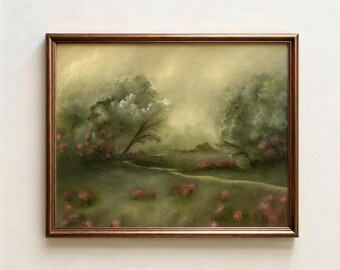 Fine Art Print | Impressionist Landscape, Vintage Style Wall Art, Floral Painting, Cottage Home Decor