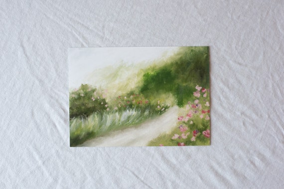 Rose Garden Art, Landscape Art Print, Original Art, Landscape Painting, Impressionist painting, 5x7, 8x10, 11x14, Wall art, peaceful art