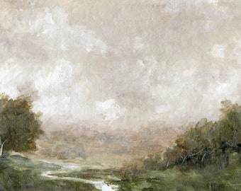 Landscape print, art print, stream landscape, peaceful art, giclee print, 5x7, 8x10, 11x14, wall art
