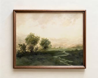 Fine Art Print | Serene Landscape Painting, Calm Nature Artwork, Contemporary Home Decor, Texas Scenery