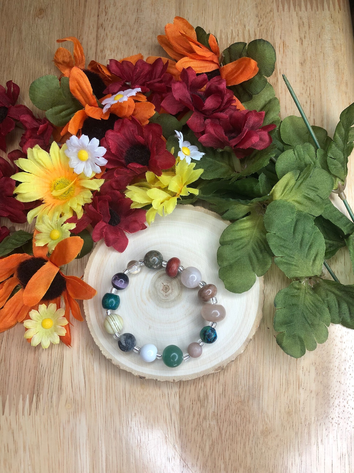 Round Multicolored Beaded Bracelet | Etsy