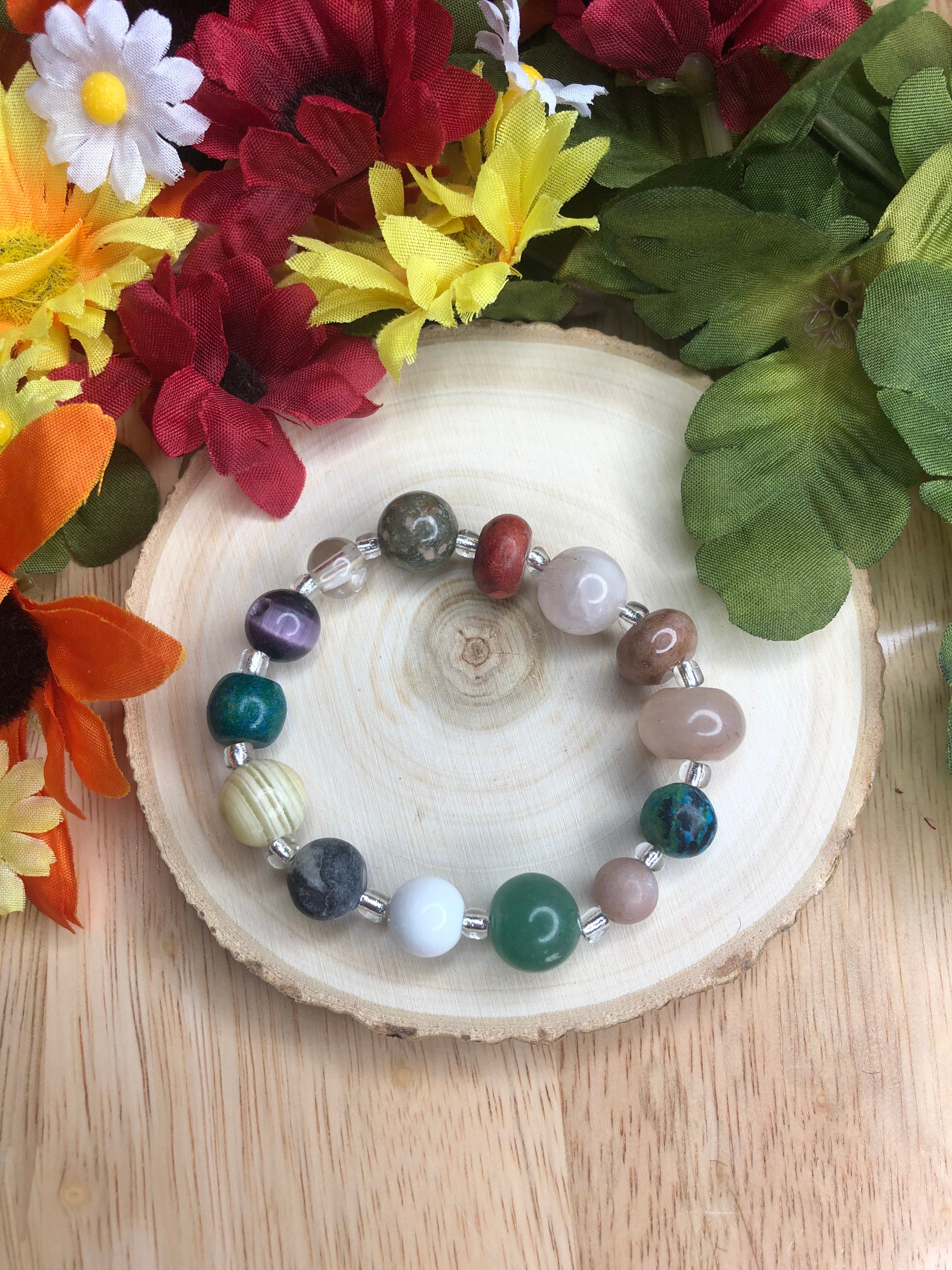 Round Multicolored Beaded Bracelet | Etsy