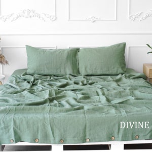 Sage Green Linen Duvet Cover | Duvet Cover King Queen Double Full Twin | Organic Bedding | Boho Linen Bedding | Comforter cover