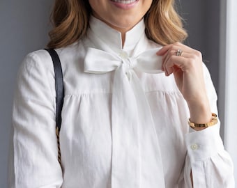 Linen Shirt | Linen Blouse | Long Sleeve Loose Top | Victorian Ruffle Shirt | Blouse with Bishop Sleeves | Pirate Shirt | Renaissance Blouse