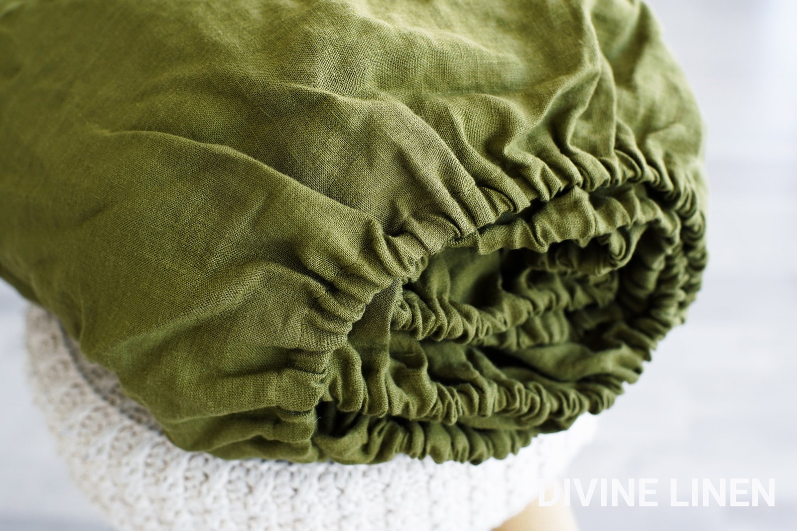 Olive Green Linen Fitted Sheets Khaki Linen Fitted Sheet Etsy