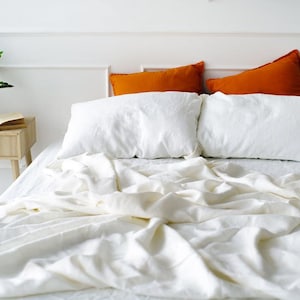 White Linen Pillowcovers | White Linen Pillow Case | Linen Pillow Case | Cushion Covers Zipper | Linen Pillow Cover King Queen UK Body Long