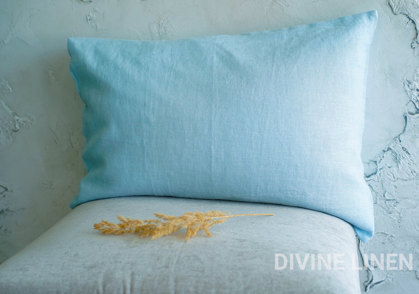 Light Blue Linen Pillow Cover Sky Blue Linen Pillow Case Etsy