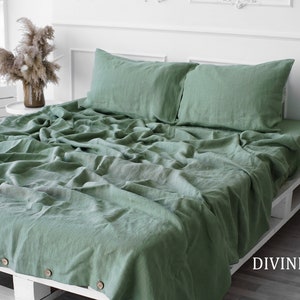 Sage Green Linen Duvet Cover | Duvet Cover King Queen Double Full Twin | Organic Bedding | Boho Linen Bedding | Comforter cover