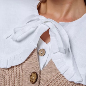 Linen Collar, Removable Collar, Frill collar, Detachable Frill collar, Layering Collar, Half Shirt Collar image 5