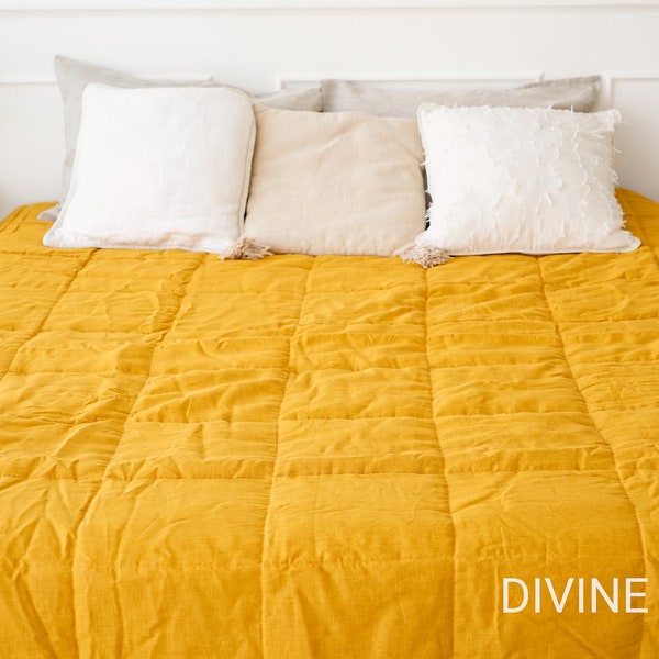 Hemp Linen Heavy Comforter | Linen Quilt | Hemp Blanket | Linen Quilt | Duvet Insert | Linen Throw | Linen Coverlet | Linen Weighted Blanket