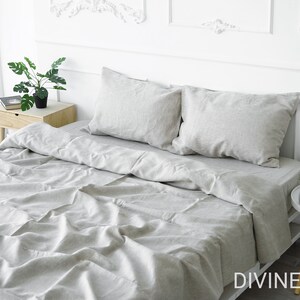 Drap plat en lin naturel non teint | Draps en lin | Draps | Draps en lin Queen King personnalisés | Draps bohèmes | Literie en lin écrue
