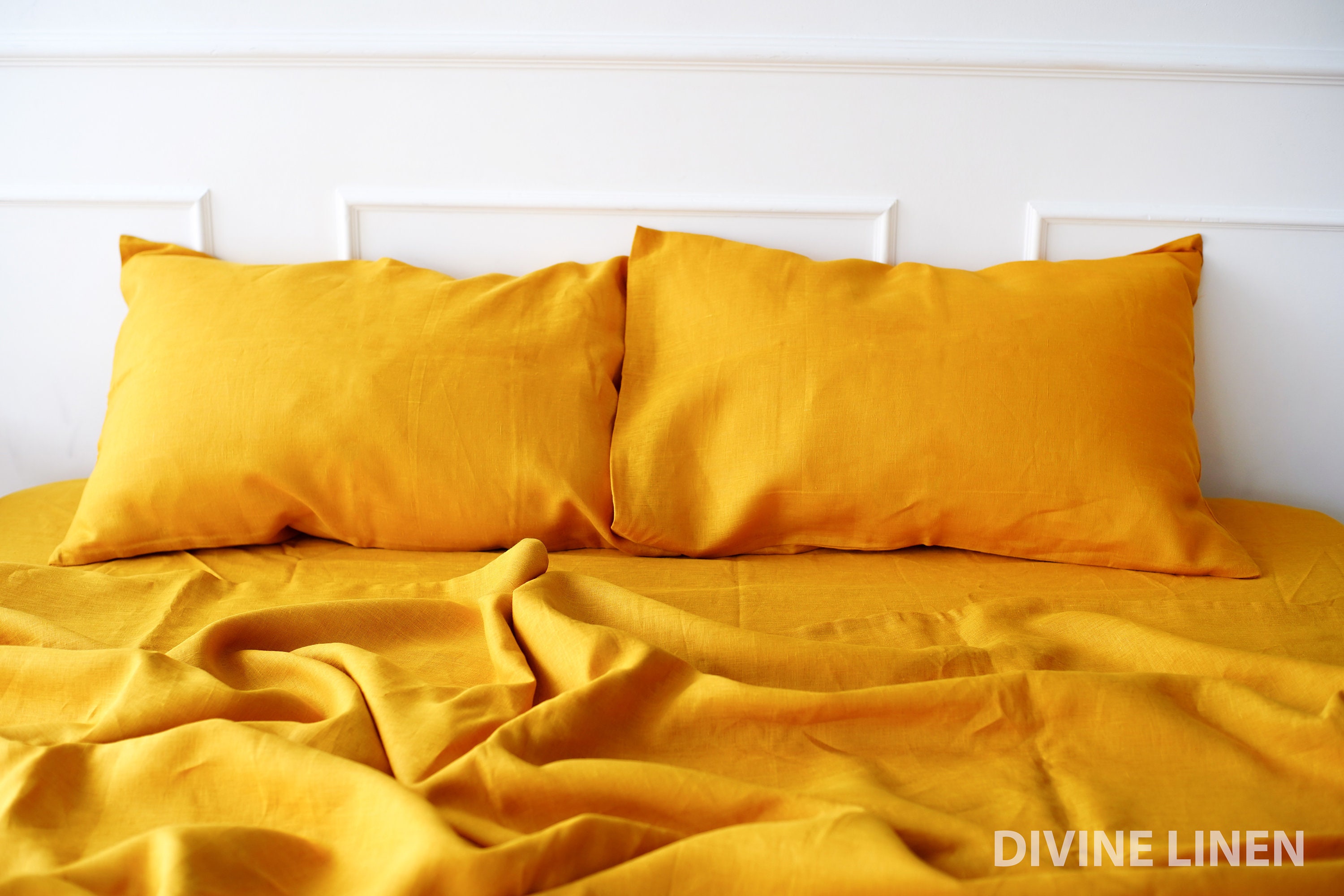 Mustard Yellow Linen Duvet Cover Duvet Cover King Queen Etsy