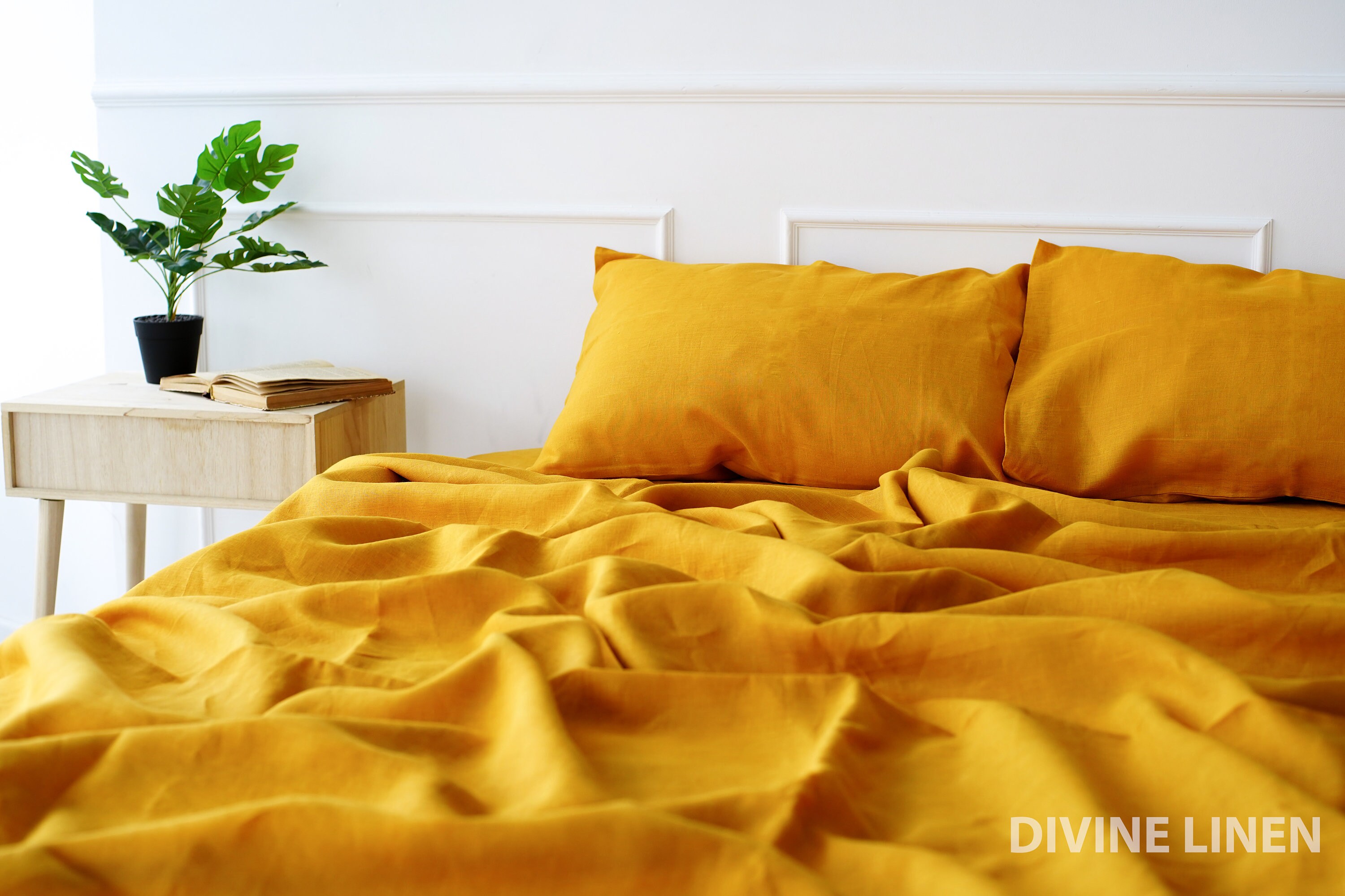 Mustard Yellow Linen Duvet Cover Duvet Cover King Queen Etsy