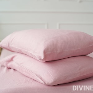Dusty Pink Linen Pillow Cover| Linen Pillowcase | Pink Linen Pillow Case | Cushion Covers | Linen Pillowcase King Queen UK Body Long Custom