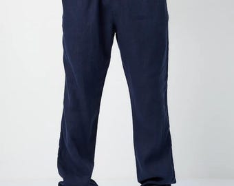 Linen Pants Men | Mens Pants | Drawstring Linen Trousers | Custom Linen Pants | Relaxed Fit Linen Pants