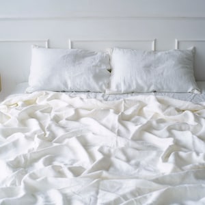 White Linen Flat Sheet | Linen Sheets | Bed Sheets | Organic Bedding | Linen Sheets Queen King Twin Custom | Boho Sheets | Bed Sheets