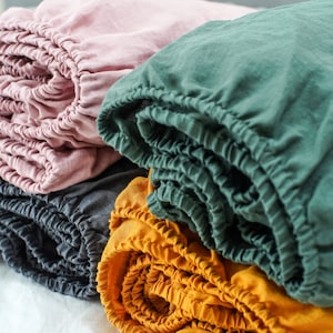 Linen Fitted Sheet | Fitted Sheets | Softened Linen Sheet | Linen Sheets | Linen Fitted Sheet | Stonewashed Linen | Linen Bedsheet