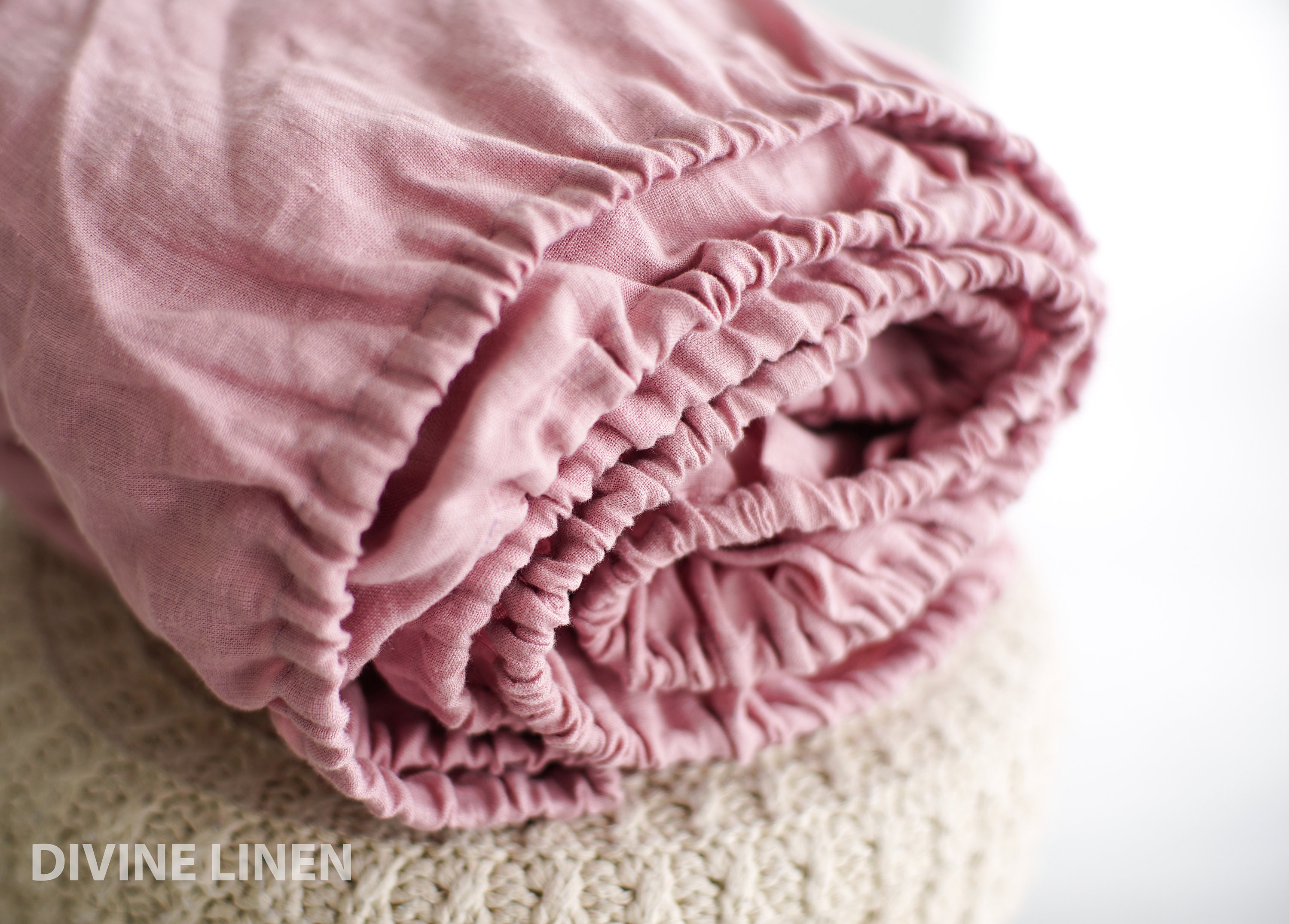 Linen Fitted Sheet in Dusty Pink Linen Fitted Sheets Etsy