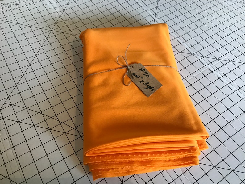 Vintage Polyester Fabric Tangerine 3 Yards Orange