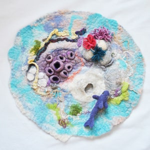 Сoral reef Playmat, Waldorf Play Mat, Loose Parts, Felted Playscape, Seabed, Montessori Kids Gift, Seabeach, Stotytelling
