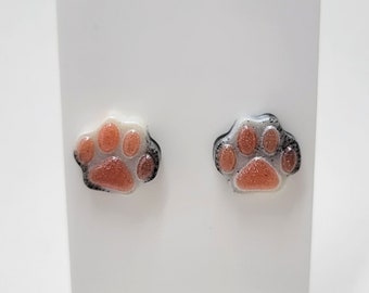 Tuxedo Cat Resin Stud Earrings