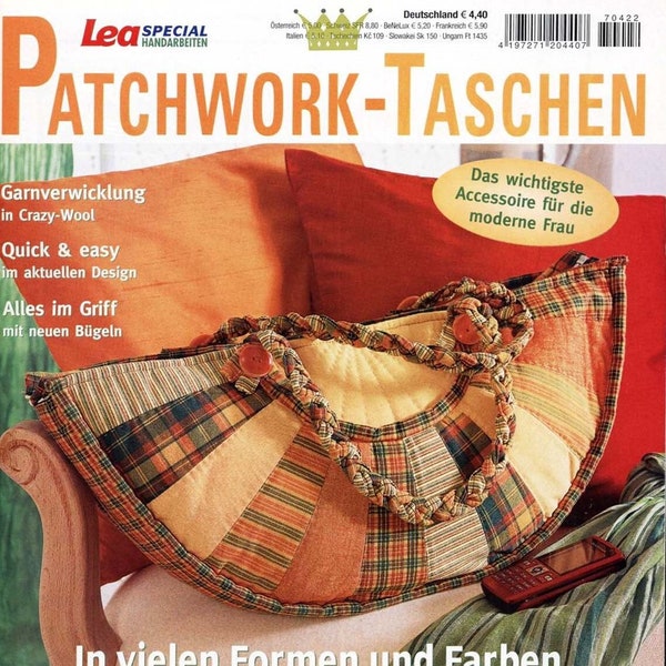 Patcwork taschen Bags patterns Instant download PDF Magazine Sewing bag Quilting bag Simple bag pattern instructions German magazine DIY