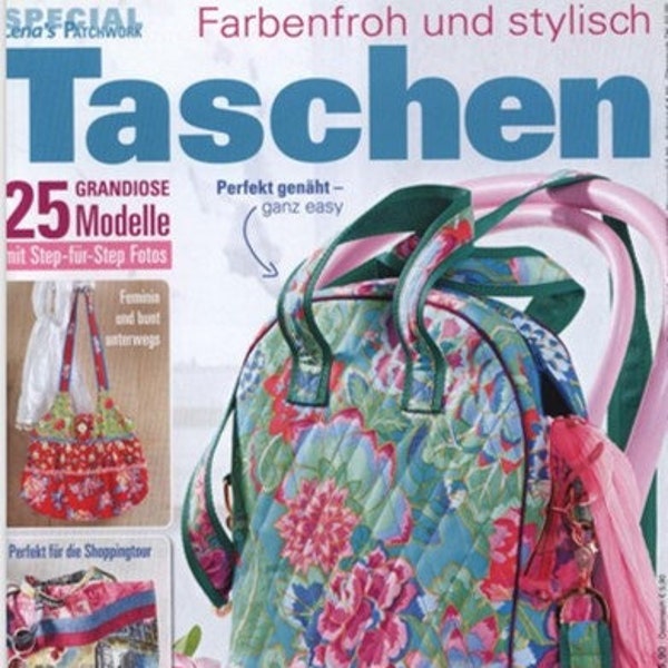 Patrons de sacs Taschen Téléchargement instantané PDF Magazine Sac à coudre Sac à matelasser Instructions simples et faciles pour le patron de sac Magazine allemand