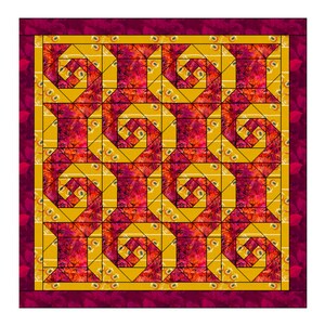 Quilt pattern Instant download Digital PDF Quilt block pattern Autumn quilt art Patchwork sewing Foundation quilt Downloadable wall art