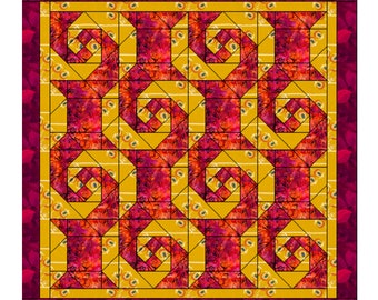 Quilt Schnittmuster Sofort Download Digital PDF Quilt Block Muster Herbst Quilt Kunst Patchwork Nähen Foundation Quilt Downloadable wall art