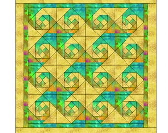 Quilt pattern Instant download Digital PDF Quilt block pattern Patchwork sewing Downloadable wall art Wall quilt Home decor Selvages