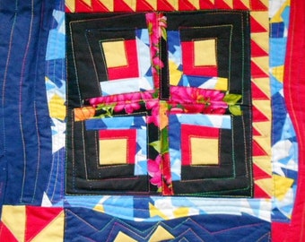 Mini Quilting Art Cotton Quilt Textile art Homemade quilt Abstract art Textile wall hanging Quilt for sale Handmade quilt Colorful Patchwork
