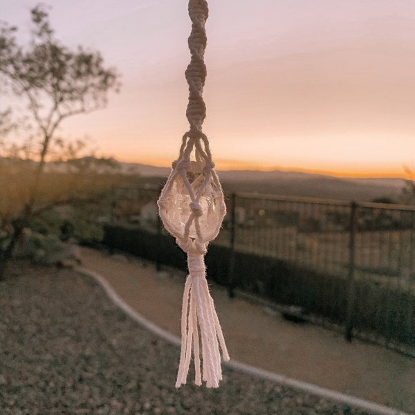 Crystal Car Charm | Macrame Crystal Car Hanger | Custom Crystal Car Charm | macrame car charm