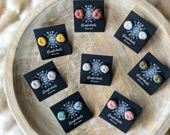 Macrame Knot Stud Earrings: Boho Jewelry