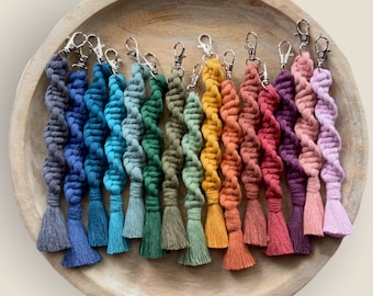 Boho Macrame Keychain: Recycled Cotton, Lightweight Tassel