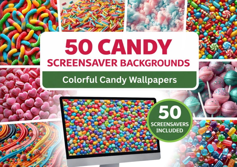 Candy Aesthetic Desktop Wallpaper – Cute Candy Backgrounds (50 Pack) - Etsy