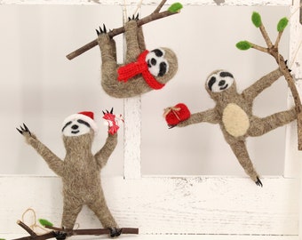 Solth's - 3 pc set - needle Felted Ornaments