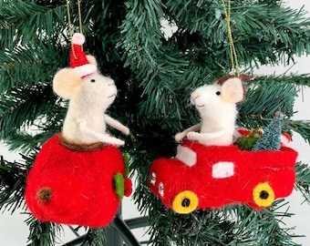 Christmas mice ornaments - 2023 new design! 2 pc set