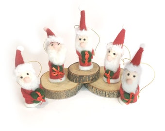 Santa Finger Puppets Set of wool felt Finger Puppet -Santa -felt finger toy, 12 pc set