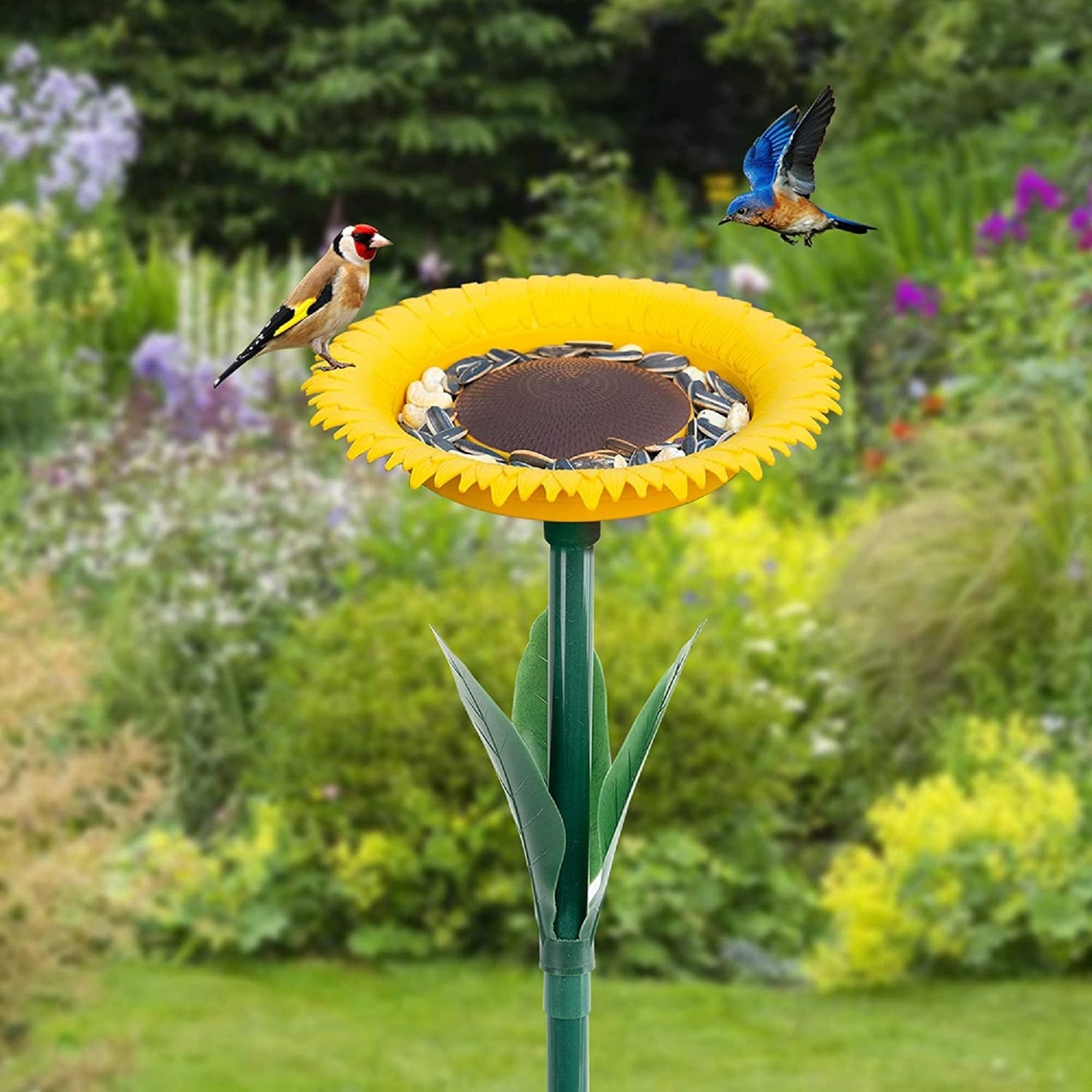 Standing Sunflower Wild Bird Feeders Stakes Decor for Garden Etsy