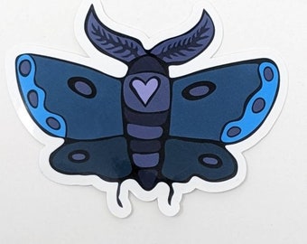 Moth Sticker | Waterproof Sticker | Cute Moth | Lunar Moth | Art | Vinyl Sticker | Gift for | Cottagecore | Witchcore | Laptop Sticker|