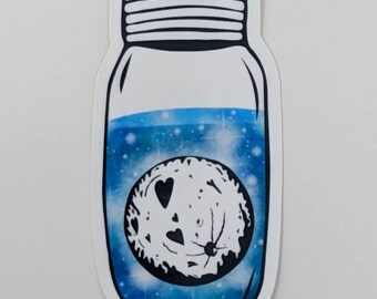 Moon Water Sticker | Waterproof Sticker | Laptop Sticker | Witch Sticker | Gift for | Cottagecore | Magic | Jar | Art | Cute