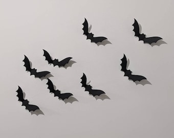 Black Bat Decorations | Cardstock Bats | Halloween Decor | Spooky Season | Witch Aesthetic | Gift For | Black | Dark Aesthetic | Party
