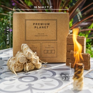 Premium Planet Large Firelighters Set | Eco-Friendly | 100+ Fires | Multipack | 100% Natural | Perfect for Fireplaces and Wood Burning Stove