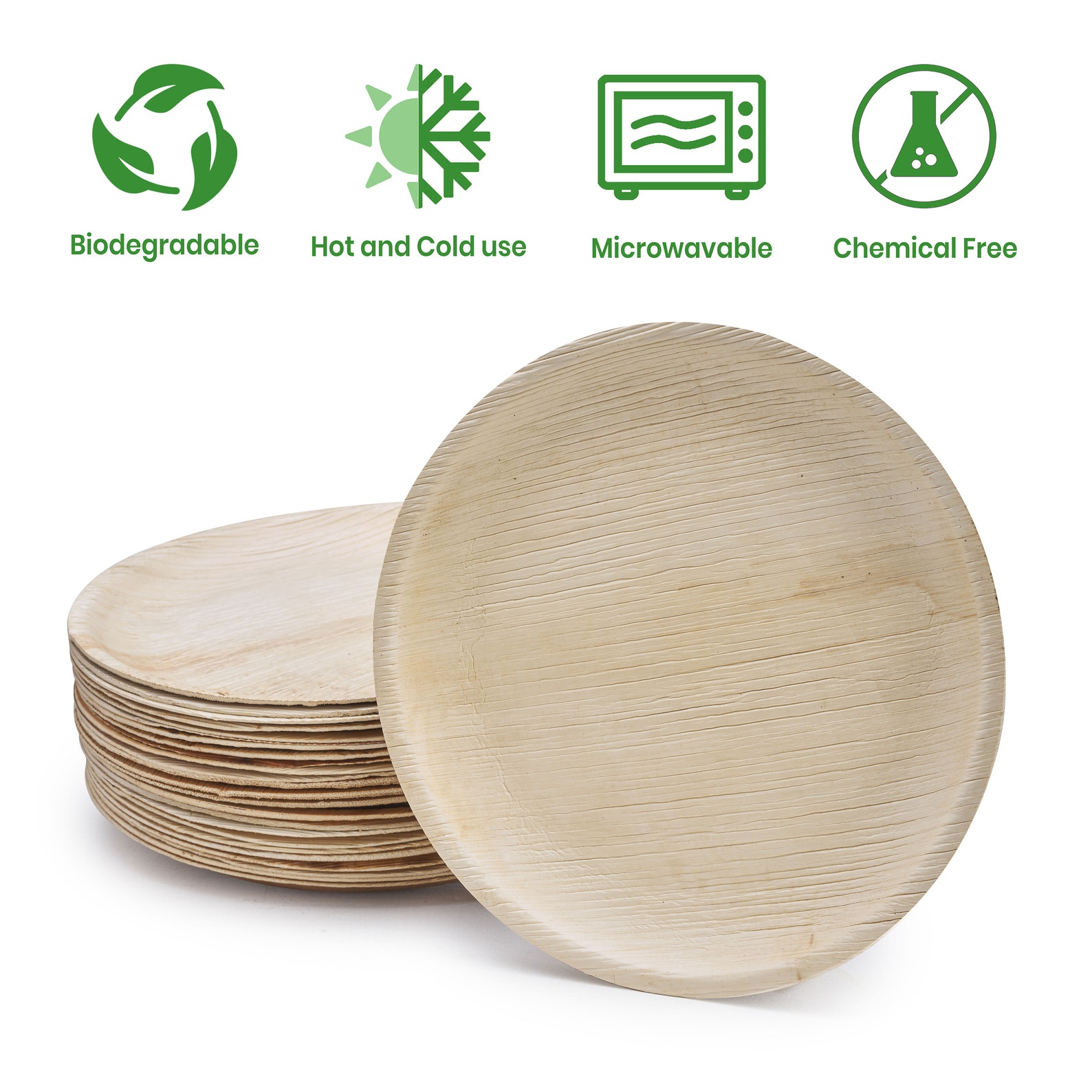 Premium Large Disposable & Biodegradable Plates Set With Cutlery