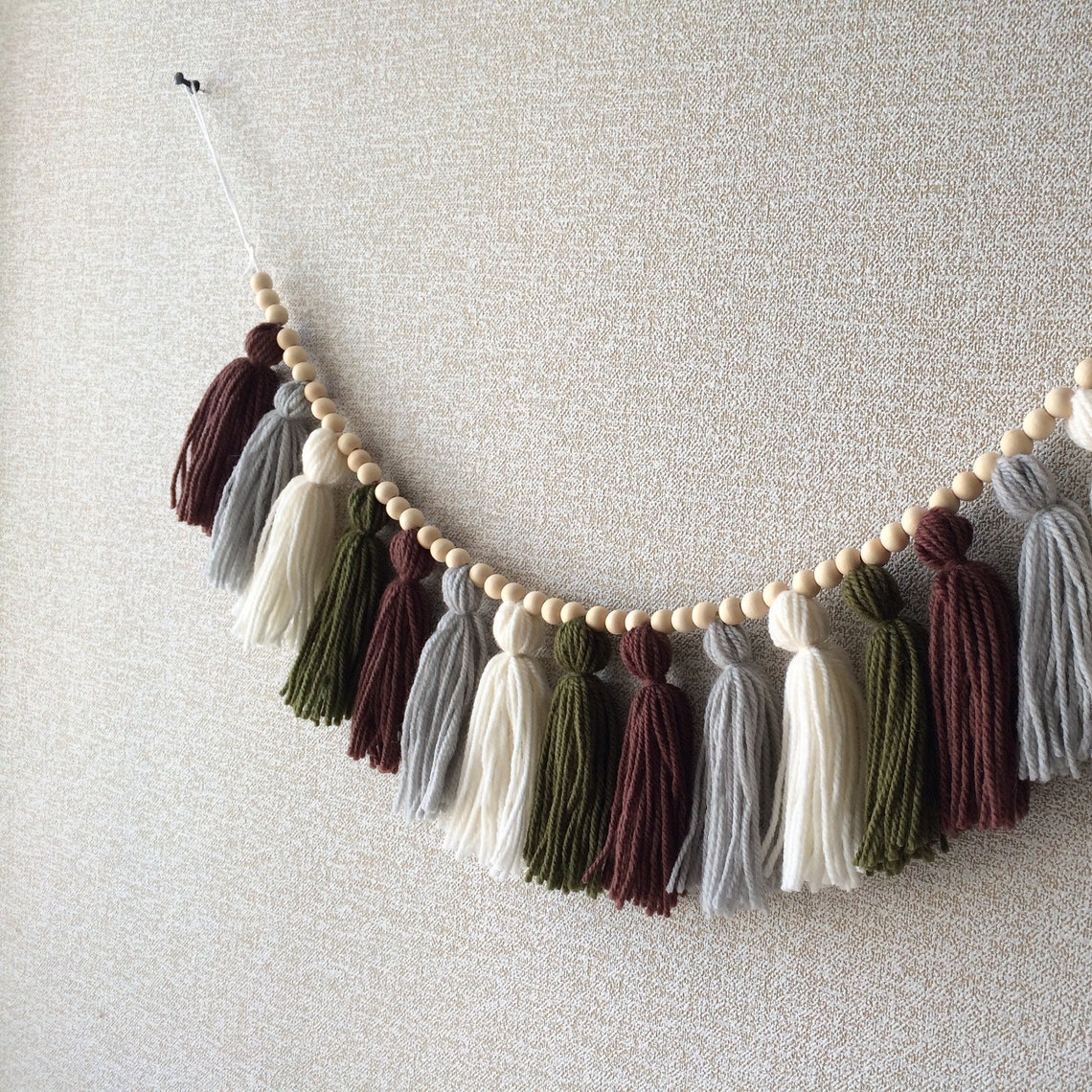 Brown and green Boho tassel bunting boho tassel garland Etsy