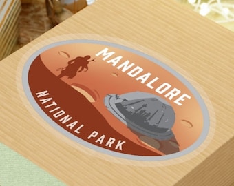 Mandalore National Park Sticker, Fandom Sticker, Travel Sticker, Tourist, Nerdy Sticker, Geek Gift, Novelty Sticker