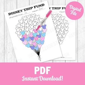 Disney Trip Savings Fund Tracker Printable, Vacation Savings Tracker, Budgeting Tracker, Finance Tracker, Savings Challenge