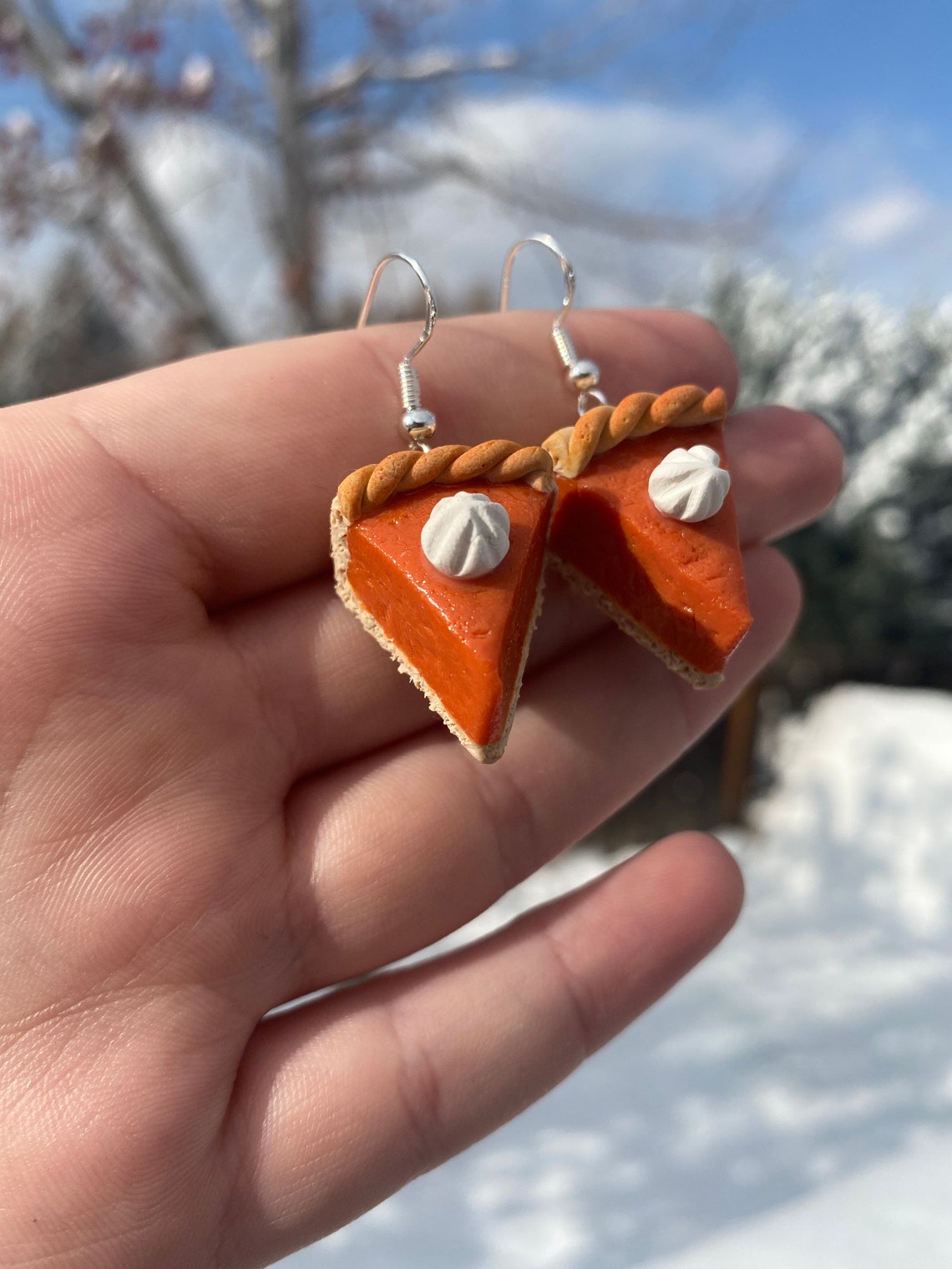 Pumpkin Pie Earrings Pie Jewelry Polymer Clay Jewelry Food Etsy