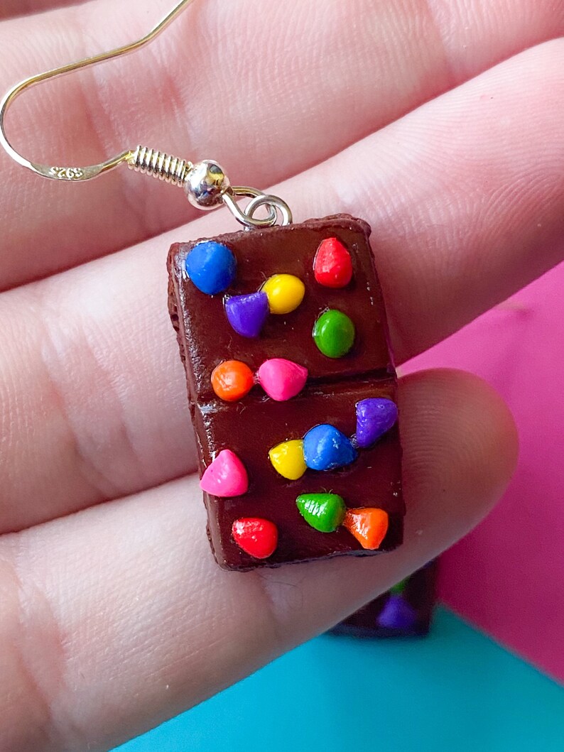 Cosmic Brownie Earrings Food Earrings Dessert Earrings Etsy