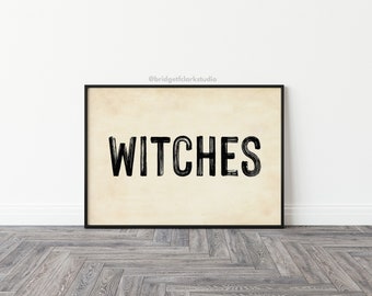 Witch Art Download, Halloween Party Decor, Vintage Halloween Prints, Fall Printable Wall Art, Witch Decor, Halloween Art, Halloween Decor